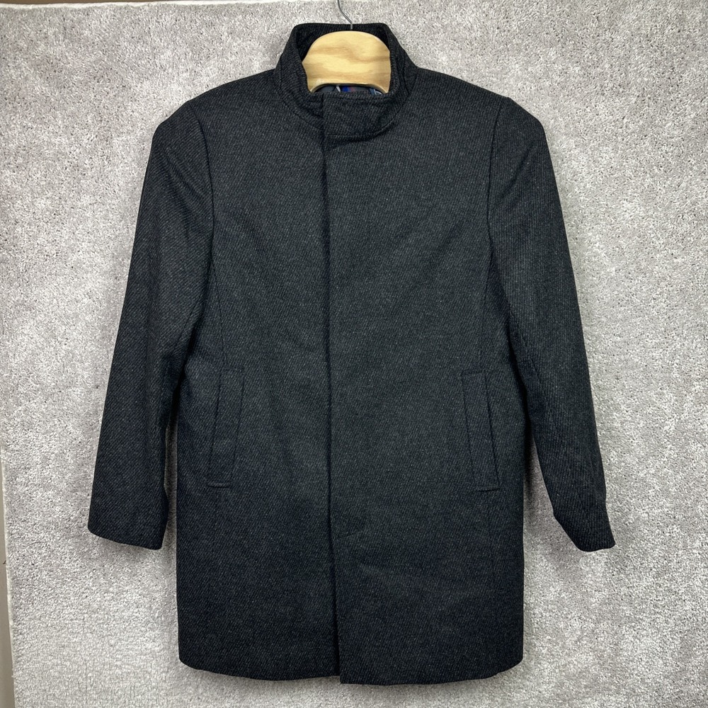 Ted Baker Margate High Neck Single Breasted Coat Wool Blend Men's Size‎ 6